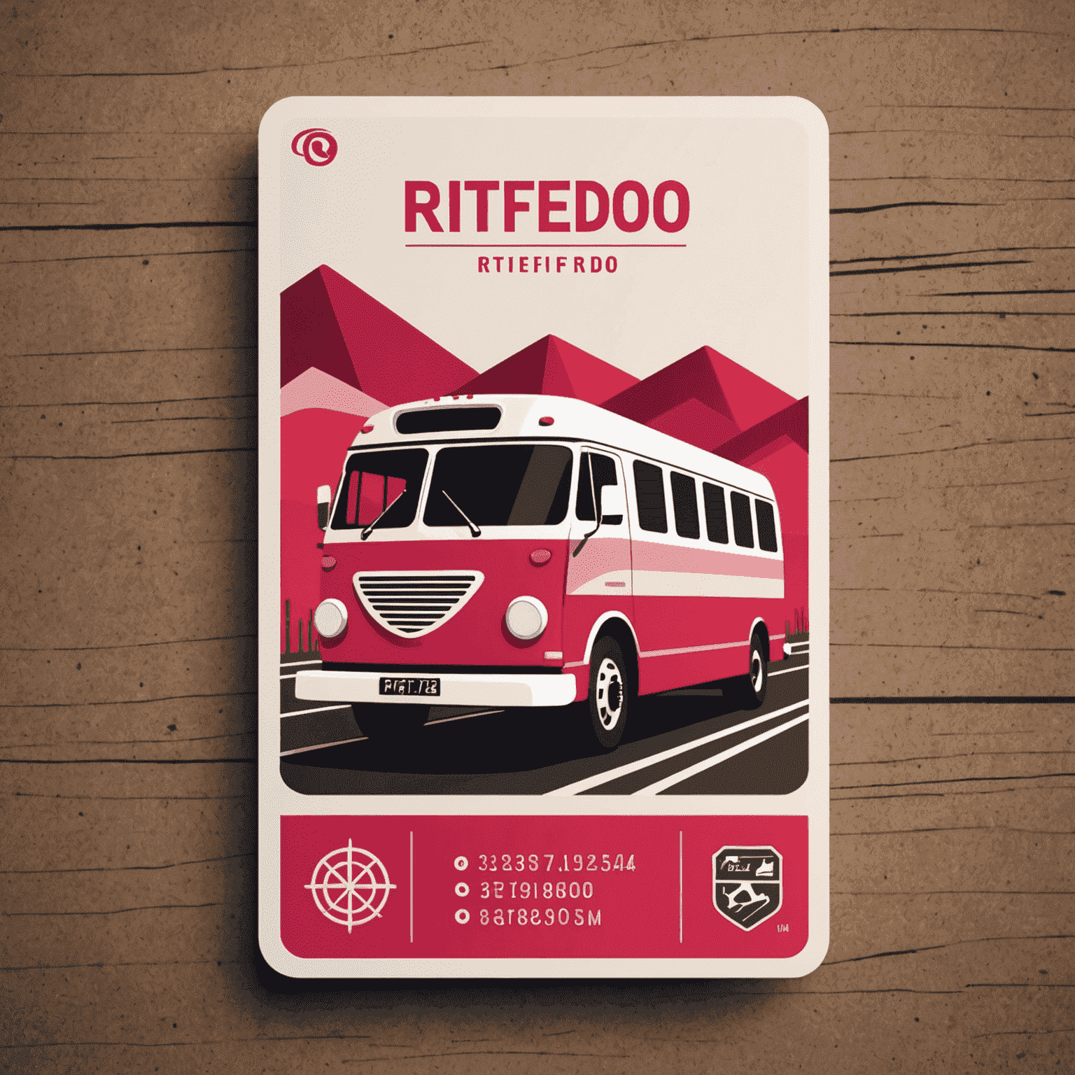 rtifiredo.com logo - A stylized road transport card with red and pink accents