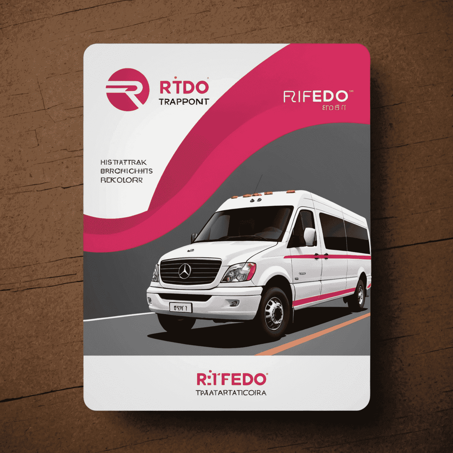 rtifiredo.com logo - A stylized road transport card with red and pink accents