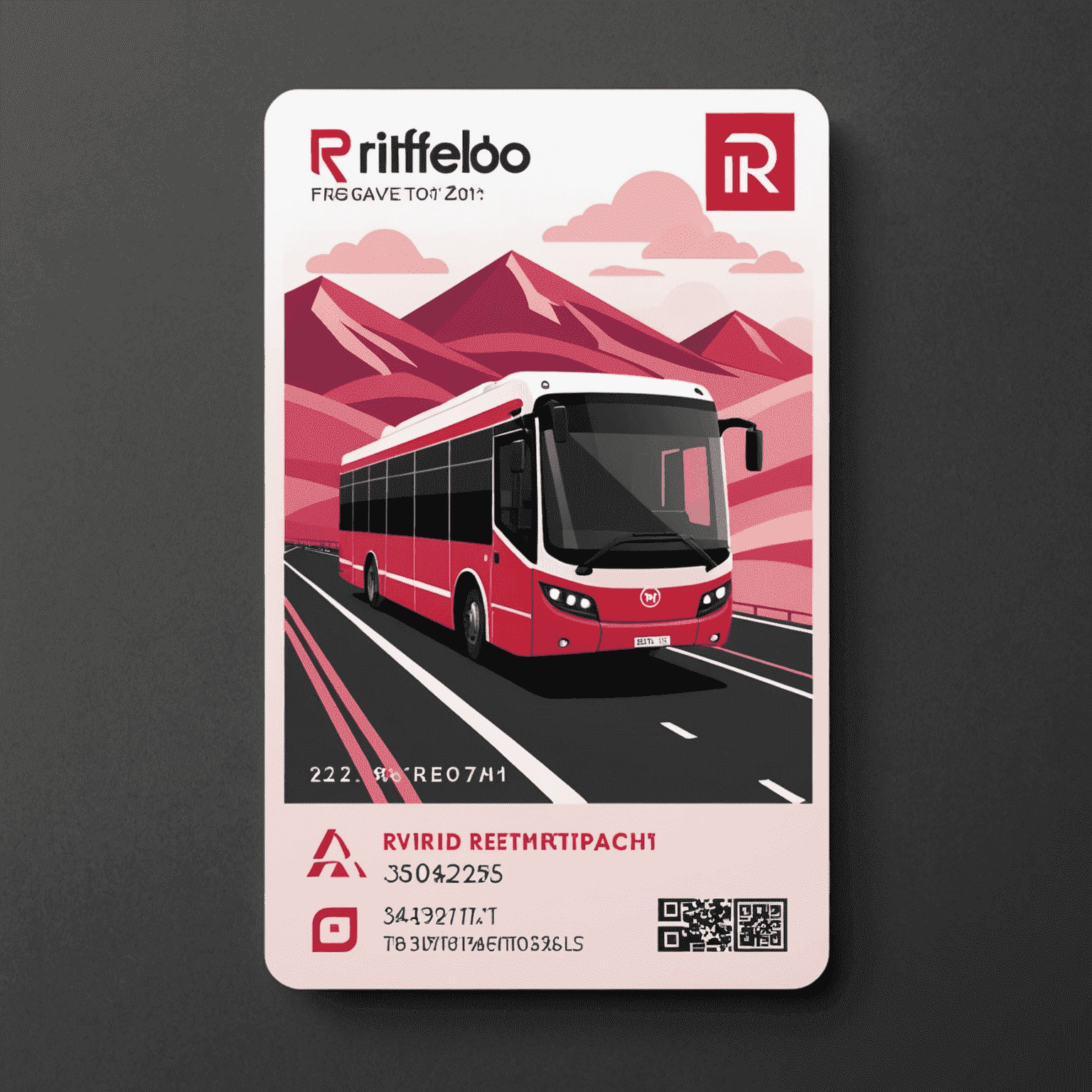 rtifiredo.com logo - A stylized road transport card with red and pink accents