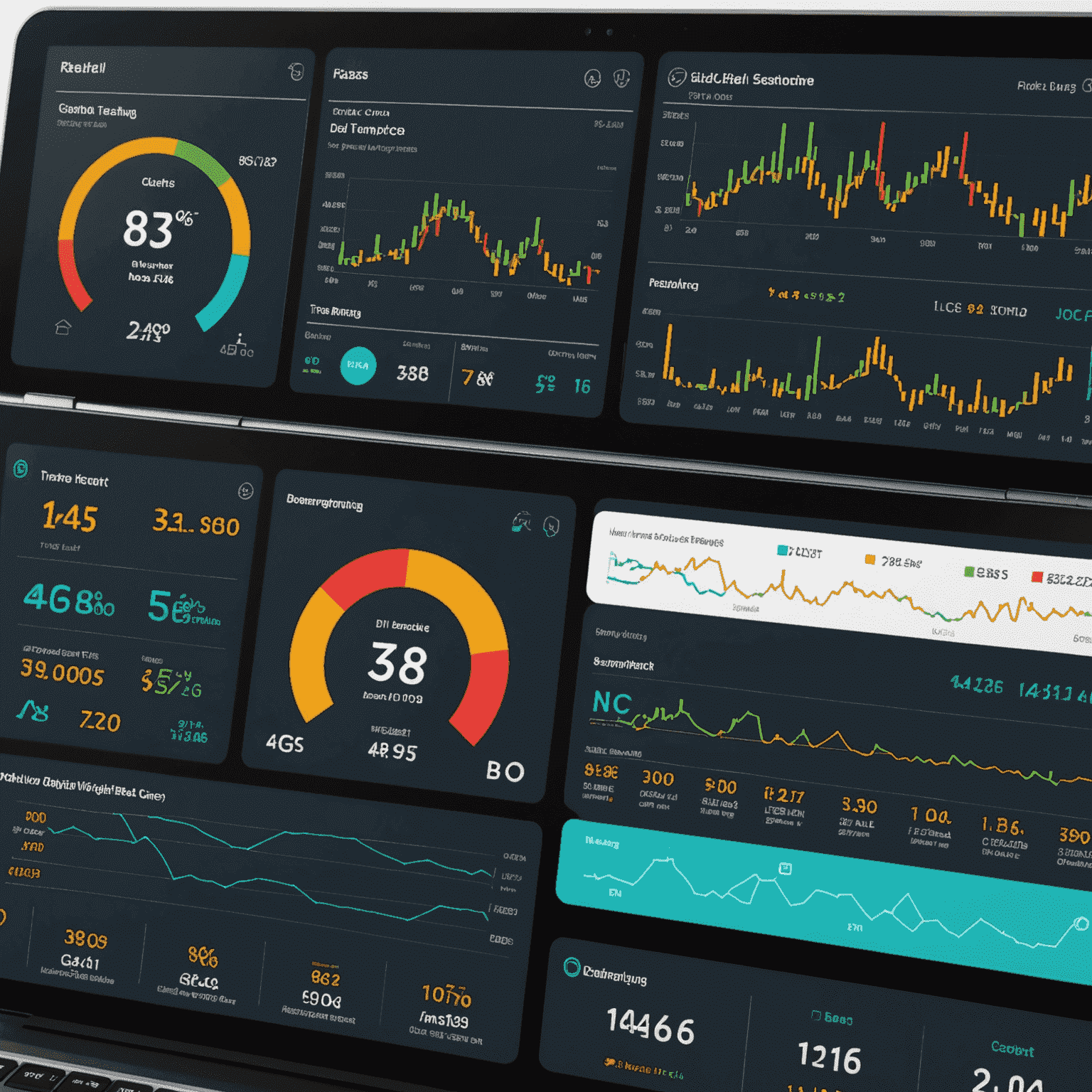 A dashboard showing real-time tracking of multiple digital transport cards, with graphs and charts displaying usage data